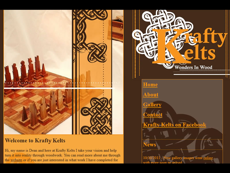 Krafty Kelts website design.